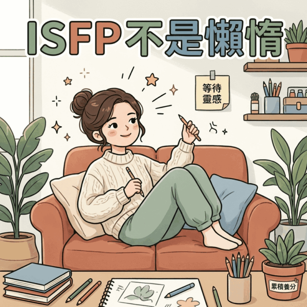 其實 ISFP 不是真的懶惰,只是在等待靈感爆發的那一刻才願意動起來