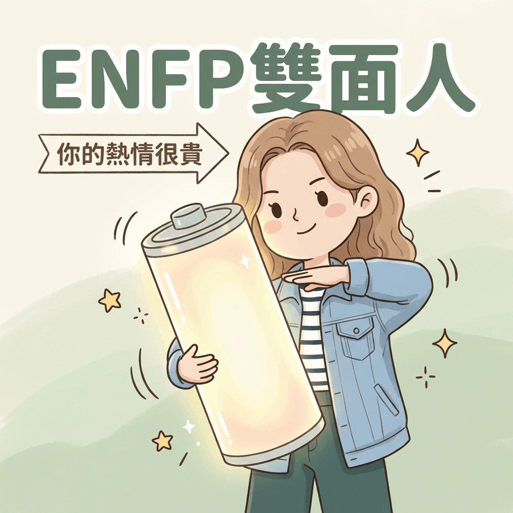 ENFP雙面人能量運作解析，快樂小狗與憂鬱內在的切換機制示意圖