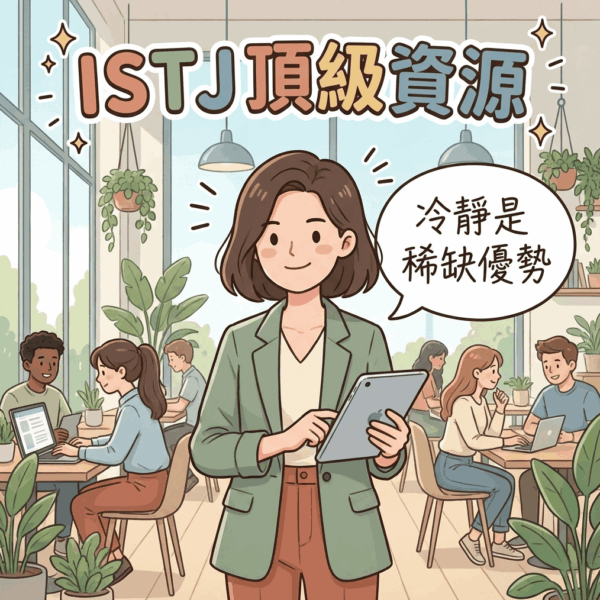 ISTJ機器人透過理性數據分析與工具升級,在2026火馬年展現穩定職場優勢的示意圖。