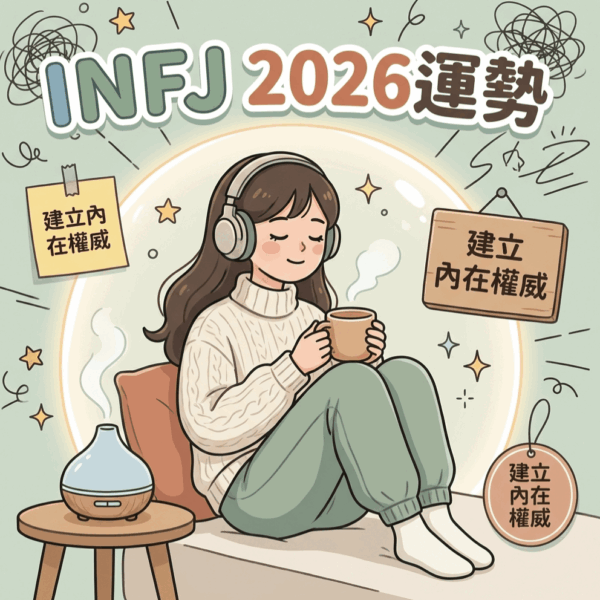 INFJ 2026 運勢分析,火馬年身心靈成長與職場生存指南,包含推薦書籍與紓壓工具。