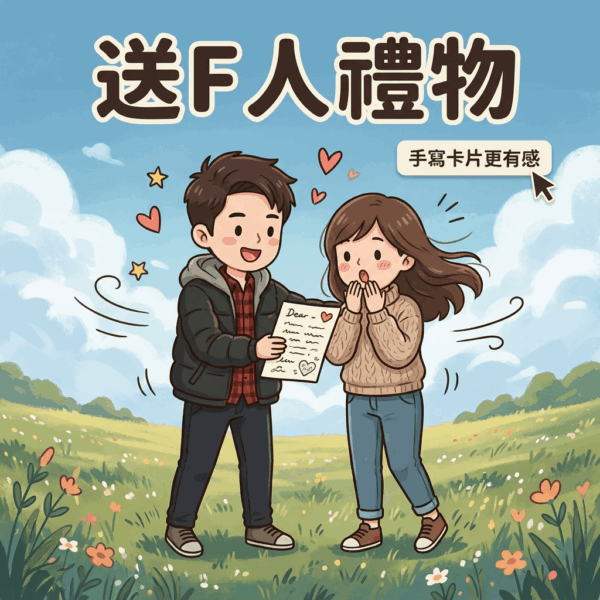 送F人禮物指南,包含香氛蠟燭、客製化飾品與手寫卡片,適合情感型人格的溫暖驚喜